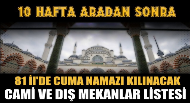 81 ilde Cuma Namazı Kılınacak Camiler Açıklandı