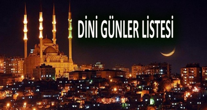 2019 Dini Günler Takvimi