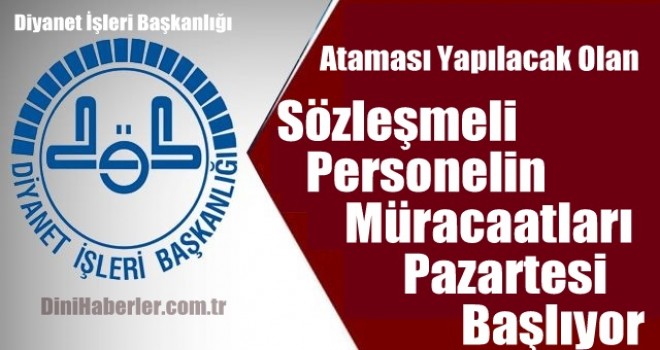 Sözleşmeli Personelin Müracaatları Pazartesi Başlıyor