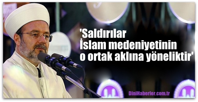 Görmez, 'Saldırılar İslam medeniyetinin o ortak aklına yöneliktir'