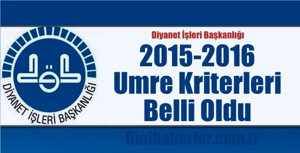 2015-2016 Umre Kriterleri Belli Oldu