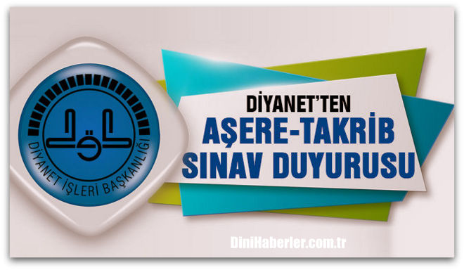 Aşere Takrib Kursu Sınav Duyurusu