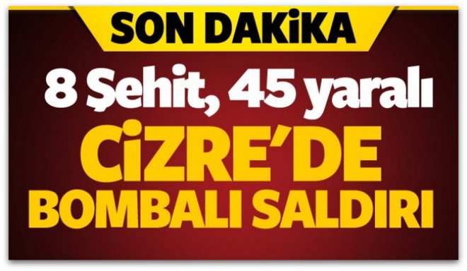 Cizre\'de polis noktasına bombalı saldırı