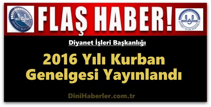 Diyanet, 2016 Kurban Genelgesi