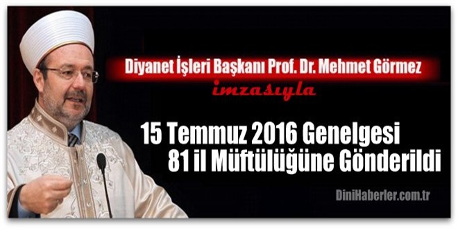 Diyanet İşleri Başkanlığı\'ndan terör genelgesi