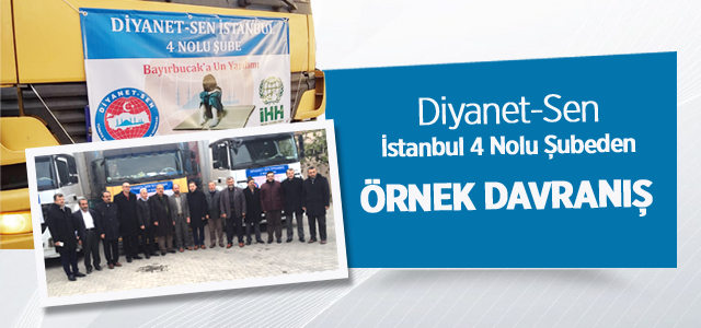 Diyanet-Sen İstanbul 4 Nolu Şubeden Örnek Davranış