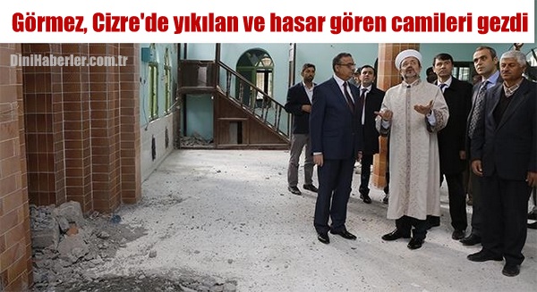 Görmez, Cizre\'de yıkılan ve hasar gören camileri gezdi...