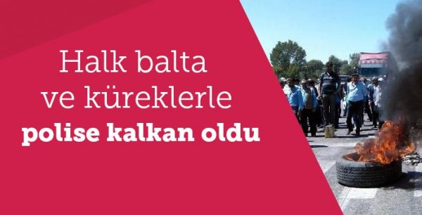 Halk polise kalkan oldu