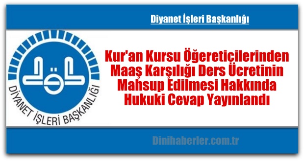 Maaş Karşılığı Ders Ücretinin Mahsup Edilmesi Hakkında