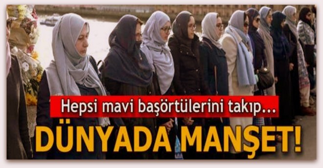 Müslüman kadınlardan Londra\'da insan zinciri