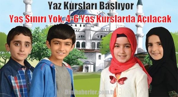 Yaz Kur’an kursları 22 Haziran Pazartesi günü başlıyor…