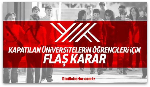 YÖK\'ten flaş karar