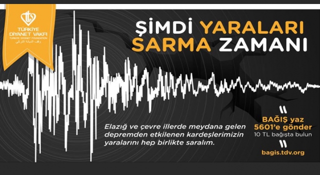 TDV'den Elazığ İçin Yardım Kampanyası