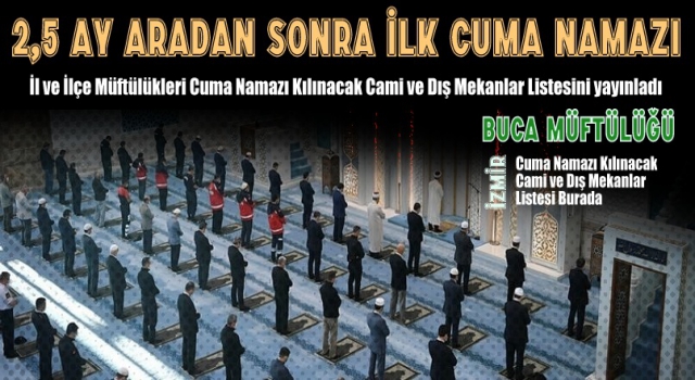 29 Mayıs Günü Cuma Namaz Kılınacak Camiler ve Dış Mekanlar