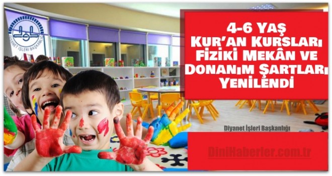 4-6 Yaş Grubu Kur’an Kursları Fiziki Mekân ve Donanım Şartları Yenilendi