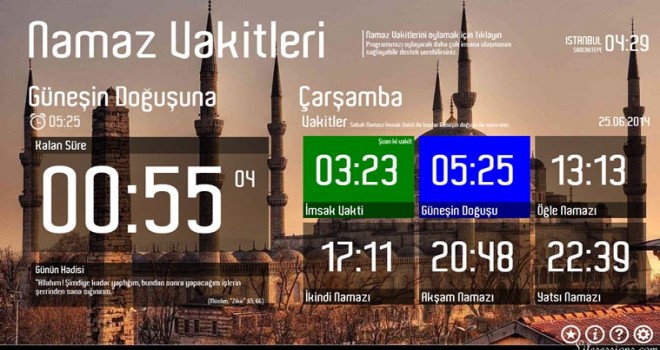 İstanbul'da Sabah Namaz Vakitleri Değiştirildi.