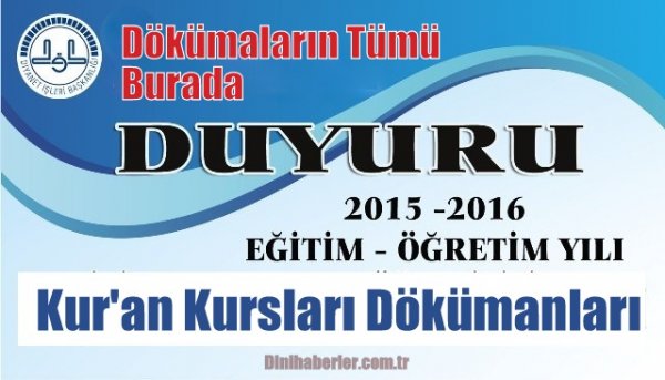 2015-2016 Eğitim Öğretim Yılı K.Kursları dokümanları