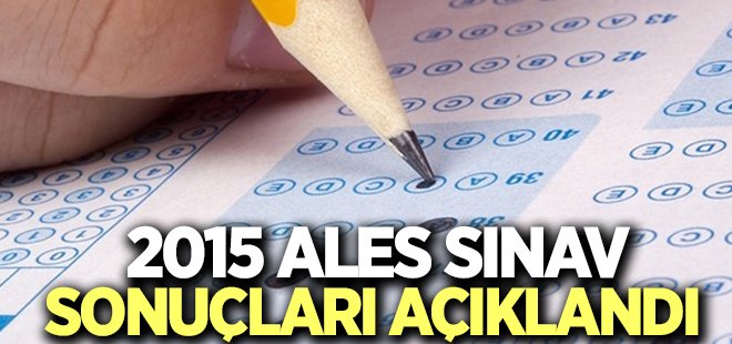 2015 ALES sonuçları açıklandı