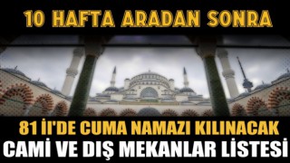 81 ilde Cuma Namazı Kılınacak Camiler Açıklandı