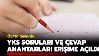 YKS soru kitapçıkları ve cevap anahtarları erişime açıldı