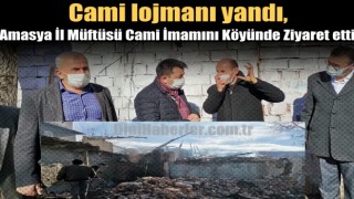 Cami lojmanı yandı, İl Müftüsü yerinde ziyarette bulundu