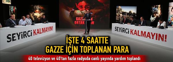 İşte 4 saatte Gazze i&#231;in toplanan para