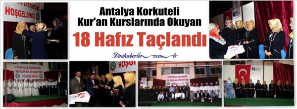 Korkuteli&#39;nde 18 Hafız Ta&#231; Giydi