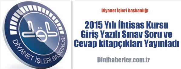 İhtisas Kursu Giriş Yazılı Sınav Soru kitap&#231;ıkları yayınlandı
