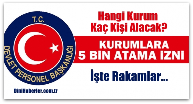 5 bin adetlik atama izninin bir kısmının dağılımı açıklandı