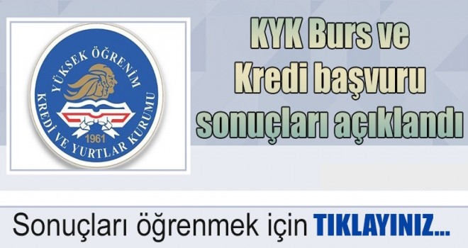 KYK Burs ve Kredi başvuru sonuçları açıklandı