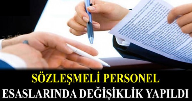 Sözleşmeli personel esaslarında değişiklik