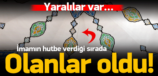 Cemaatin başına avize düştü, 3 kişi yaralandı