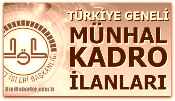 Diyanet 2016 Mayıs Ayı Münhal Kadrolar