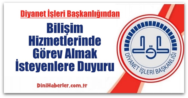 Diyanet Bilişim Hizmetleri Personel Alım Duyurusu