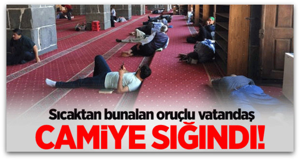 Diyarbakır\'da sıcaktan bunalanlar camiye sığındı