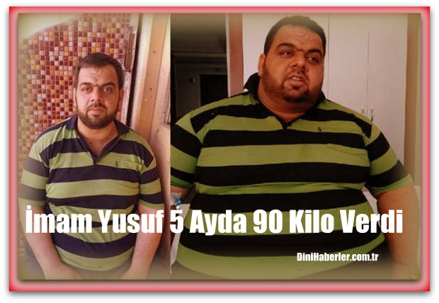 imam Yusuf Kaklık tüp mide ameliyatıyla 5 ayda 90 kilo verdi.