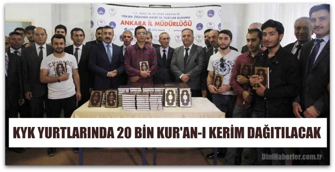 KYK yurtlarında 20 bin Kur\'an-ı Kerim dağıtılacak 