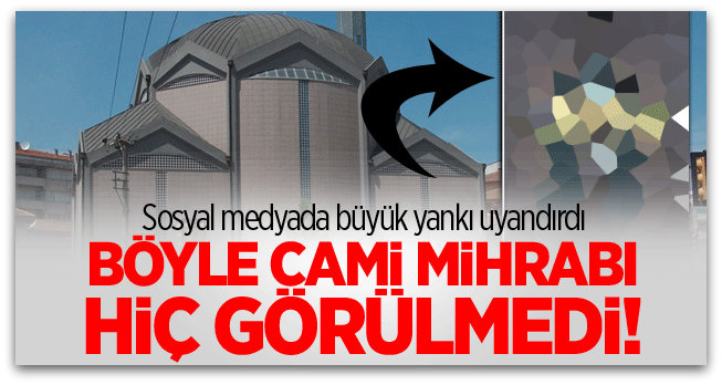 Sosyal medyadan haçlı cami mihrabına büyük tepki!